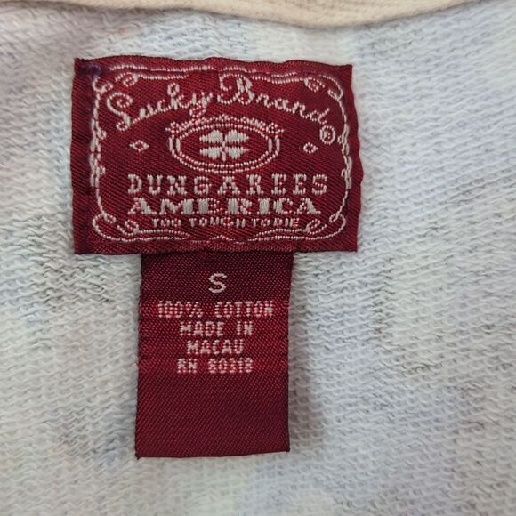 Lucky Brand abstract floral‎ print zip up hooded jacket size small Y2K boho - Picture 2 of 6